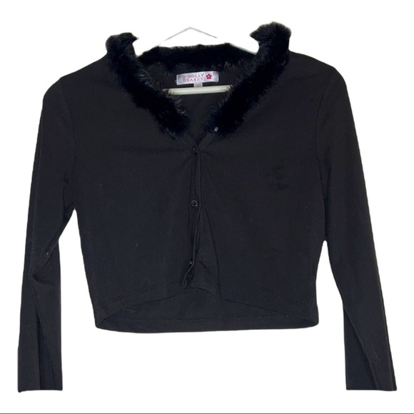 Black Two Piece Outfit (Top + Skirt) Elegant Office Look - Size S - Picture 2 of 5